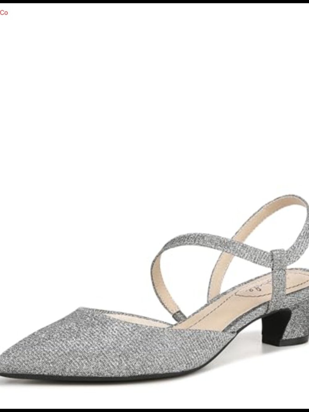 Women's Kitten Heel Pointed Toe Pump with Asymmetrical Ankle Strap